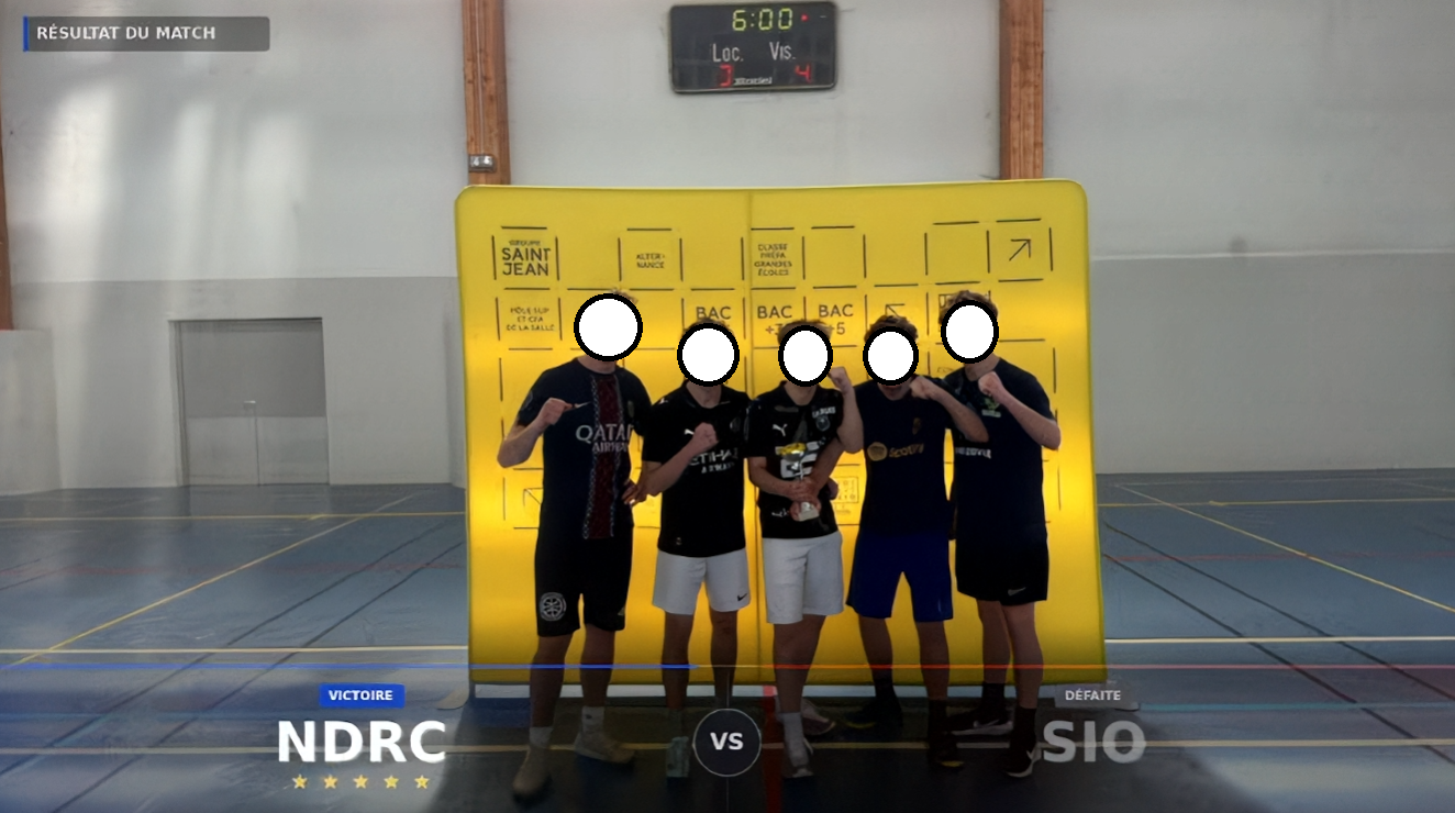 Overlay d'annonce de l'équipe gagnante